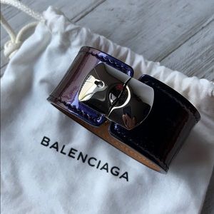 Balenciaga Amethyst Patent Padlock Bracelet EUC Rare